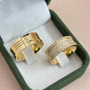Par de Alianças 10mm Banhado a Ouro 18k - Imperium