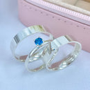 Par de Alianças 5mm de Prata 950 com Anel Solitário - Thalía