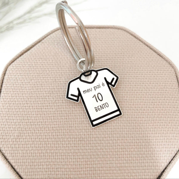 Chaveiro Camisa "Meu Pai é 10" em Prata 925