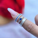 Par de Alianças 4mm em Prata 950 com Anel Solitário Cravejado - Aqua