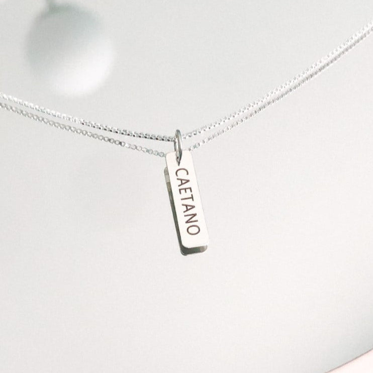 Plaquinha Com Nome Personalizável em Prata 925